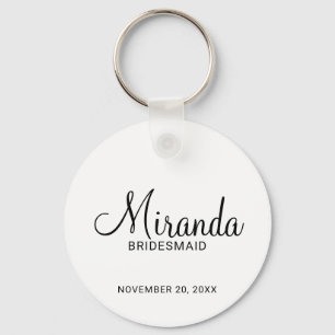 Chaveiro Bridesmaid Personalizado de Script Moderno