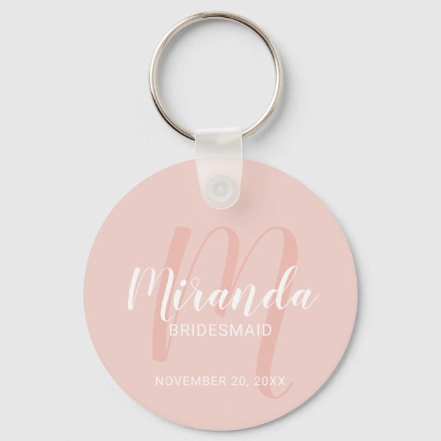 Chaveiro Bridesmaid Personalizado de Script Moderno (Frente)