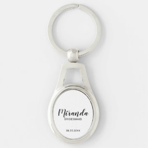 Chaveiro Bridesmaid Personalizado de Script Moderno