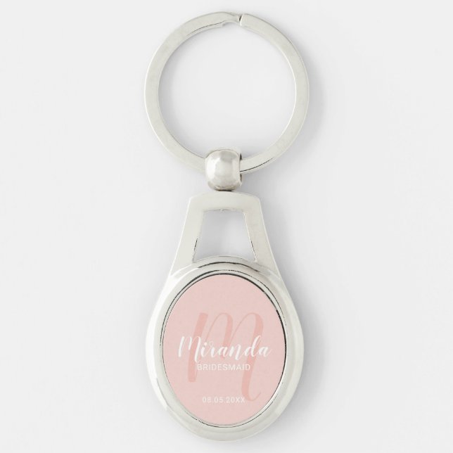 Chaveiro Bridesmaid Personalizado de Script Moderno (Frente)