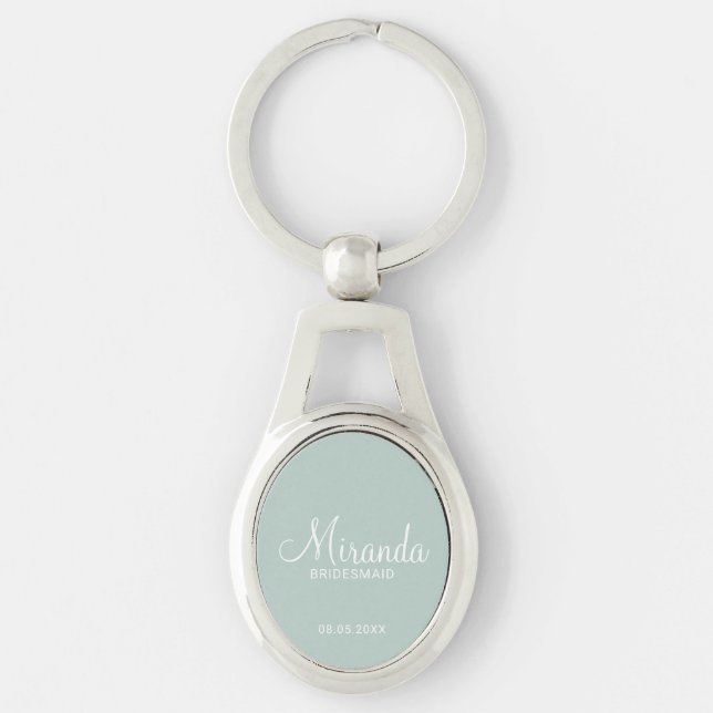 Chaveiro Bridesmaid Personalizado de Script Moderno (Frente)