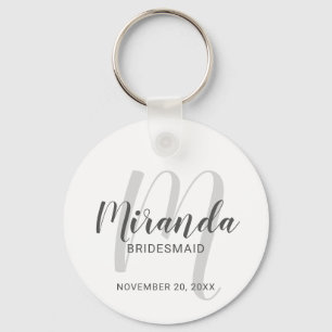 Chaveiro Bridesmaid Personalizado de Script Moderno