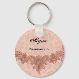 Chaveiro Bridesmaid Wedding Favor Peach Vintage B029