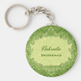 Chaveiro Bridesmaid Wedding Favor Verde limão Damask G306