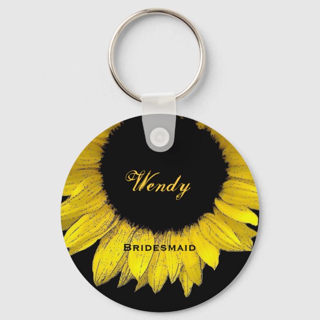Chaveiro Bridesmaid Yellow Sunflower E050 (Frente)