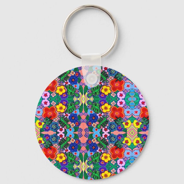 Chaveiro Bright Abstrato Flower Art (Frente)
