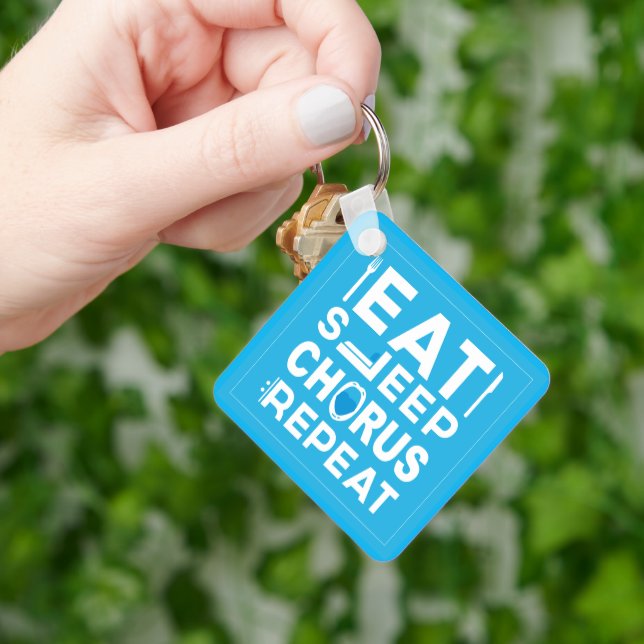 Chaveiro Bright Blue Eat Sleep Chorus Repetir Bloco Chaveir (Mão)