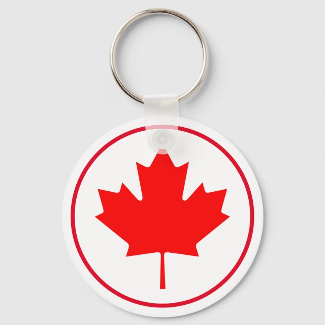 Chaveiro Bright Canada Maple Leaf Canada Day Red White (Frente)