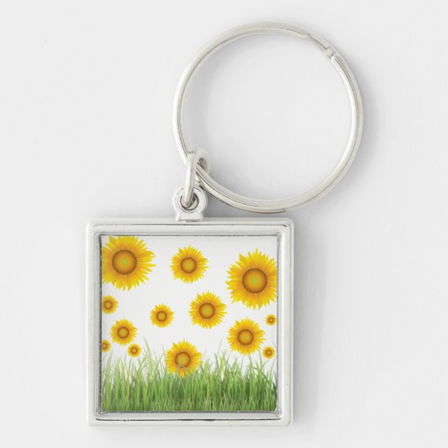 Chaveiro Bright Chic Elegant Sunflower Patterno (Frente)