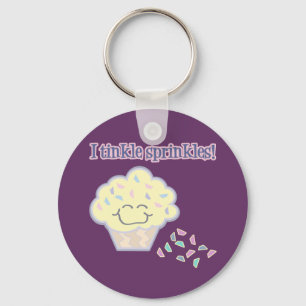Chaveiro brilho confeitos cupcake engraçado