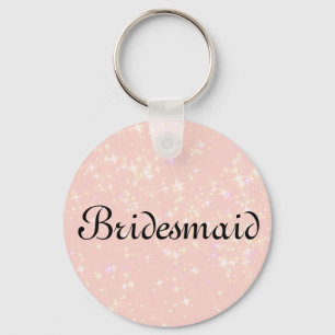 Chaveiro Brilho cor-de-rosa dama de honra personalizada