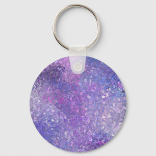 Chaveiro Brilho de Lantejoulas Rosa e Roxo