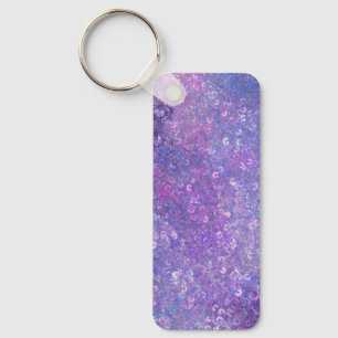 Chaveiro Brilho de Lantejoulas Rosa e Roxo