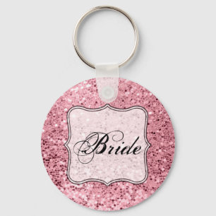 Chaveiro Brilho Dourado cor-de-rosa da corrente chave da