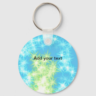 Chaveiro Brilho estrelas simples azul céu adicione seu text