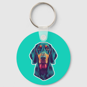 Chaveiro Brilho Leal – Bluetick Coonhound Pop Art Vibrante