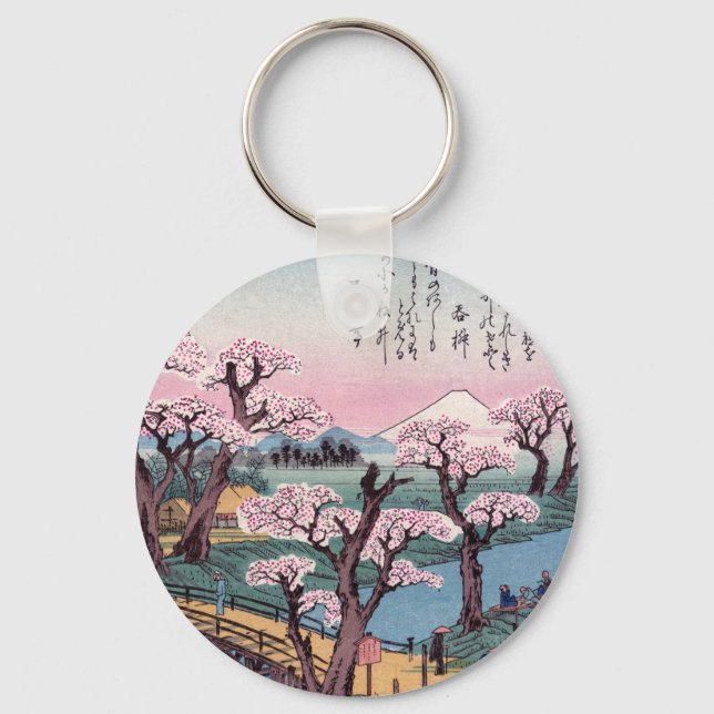 Chaveiro Brilho noturno na Ponte Koganei, Ando Hiroshige (Frente)