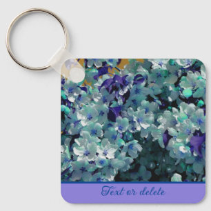Chaveiro Brilhos de Flor Azul Personalizados