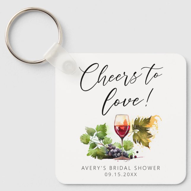 Chaveiro Brindes Chic Para Amor Aquarela Vinho (Frente)