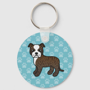 Chaveiro Brindle E White Staffordshire Bull Terrier Dog