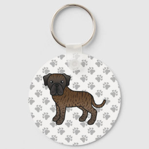 Chaveiro Brindle English Mastiff Cute Cartoon Dog