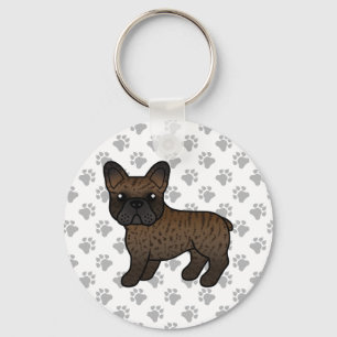 Chaveiro Brindle French Bulldog Cute Cartoon Dog