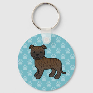 Chaveiro Brindle Staffordshire Bull Terrier Dog Blue