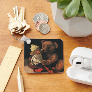 Chaveiro Brinquedos do natal vintage, boneca e um urso de