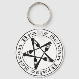 Chaveiro Brise Seitan Vegan Pentagram (versão escura)