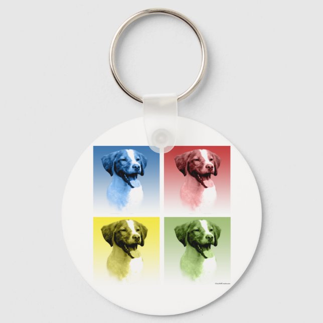 Chaveiro Brittany Spaniel Pop Art (Frente)