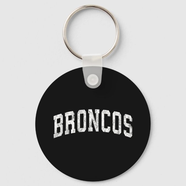 Chaveiro Broncos Mascot Vintage Athletic Nome Design (Frente)