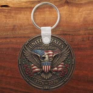 Chaveiro Bronze Metálico Estados Unidos 250º Aniversário