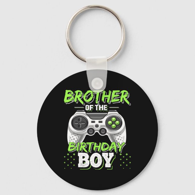 Chaveiro Brother Of The Birthday Boy Matching Video Game Bi (Frente)