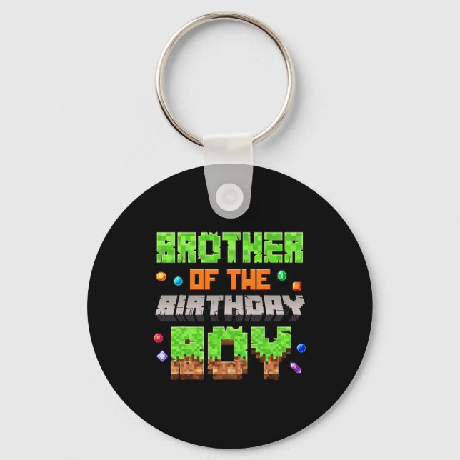 Chaveiro Brother Of The Birthday Boy Pixel Gaming Video Gam (Frente)