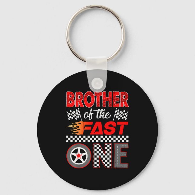 Chaveiro Brother Of The Fast One First Birthday Racing Car  (Frente)