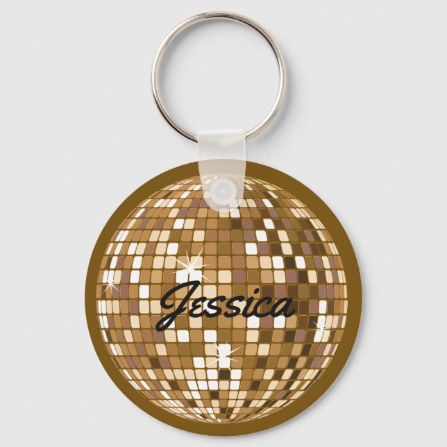 Chaveiro Brown de Bola de Disco Personalizada (Frente)