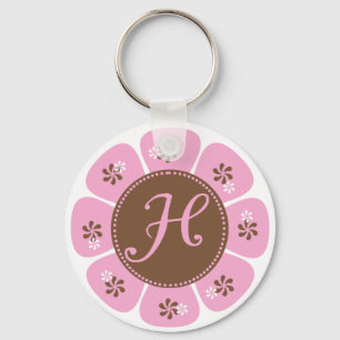 Chaveiro Brown e monograma cor-de-rosa H