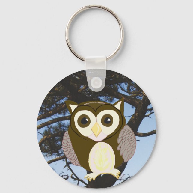 Chaveiro Brown Owl in a Tree (Frente)