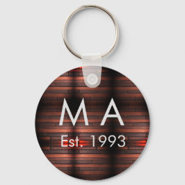 Chaveiro Brown rustic brick stone add name letter year date