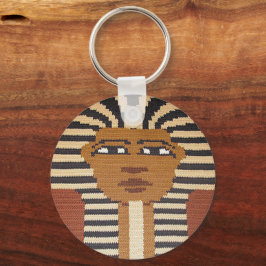 Chaveiro Brown Tan Black Pharaoh King Tut Crochet Impressão