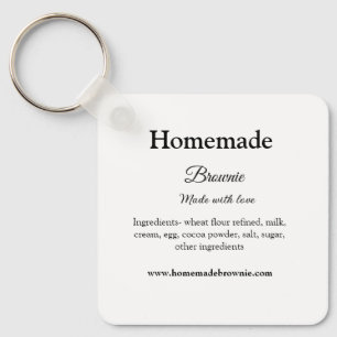 Chaveiro Brownie caseiro feito com amor adicionar texto sit