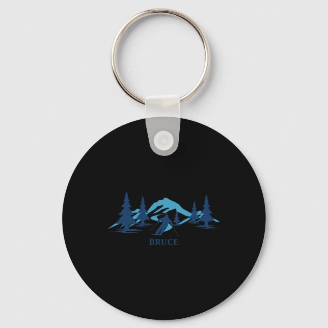 Chaveiro Bruce Ski Resort Skiing Skiier (Frente)