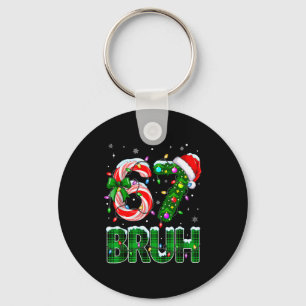Chaveiro Bruh 67 Seis Sete 6 7 Meme Árvore de Natal Cana de