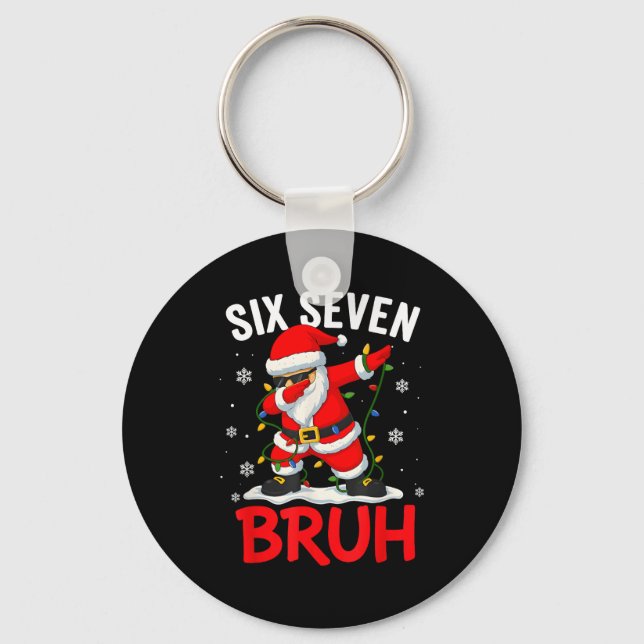 Chaveiro Bruh 67 Six Seven Santa Dabbing Christmas Meme Boy (Frente)