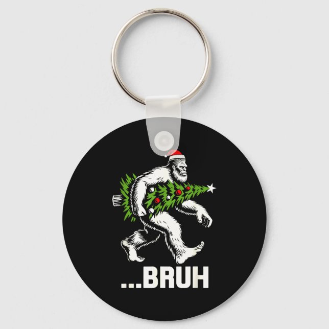 Chaveiro Bruh Bigfoot Christmas Funny Christmas Tree Xmas S (Frente)