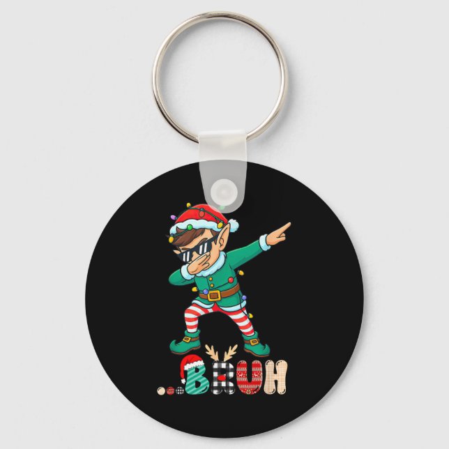 Chaveiro Bruh Dabbing Elf Funny Kids Boys Mens Christmas Ma (Frente)