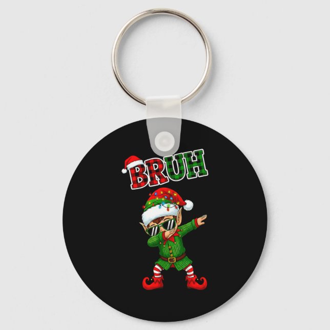 Chaveiro Bruh Dabbing Elf Funny Kids Years Pajamas Christma (Frente)