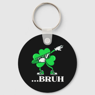 Chaveiro Bruh Dabbing Shamrock Engraçado Dia de São Patríci