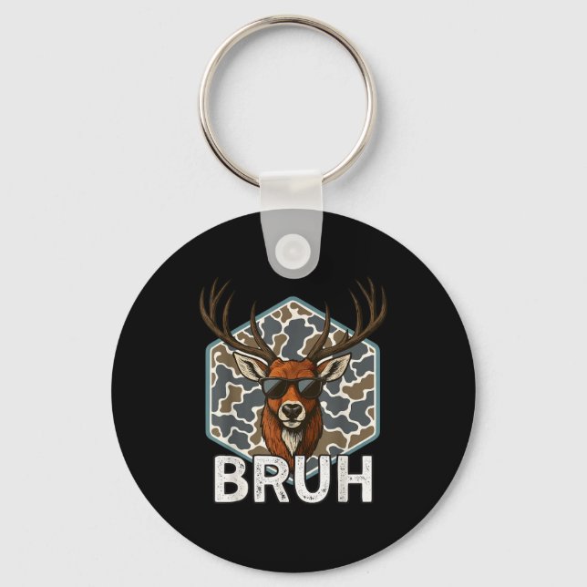 Chaveiro Bruh Deer Hunter Funny Deer Hunting Camo Men Teens (Frente)