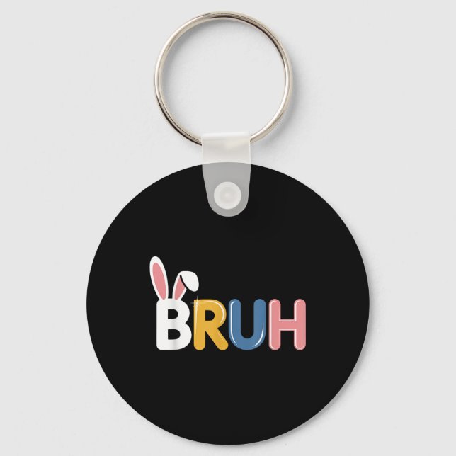 Chaveiro Bruh Engraçado Páscoa Coelhinhos De Orelhas Para R (Frente)